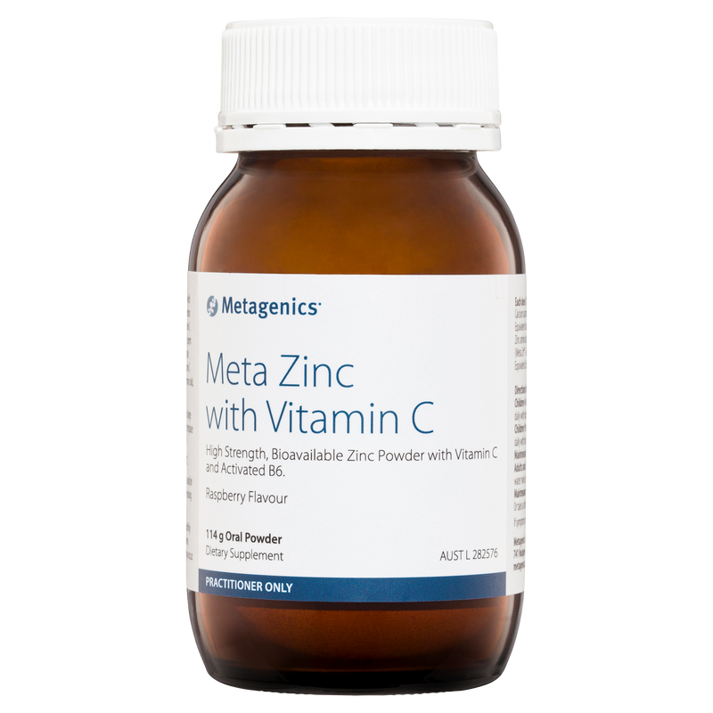 Metagenics Meta Zinc With Vitamin C Oral Powder Raspberry 114 g